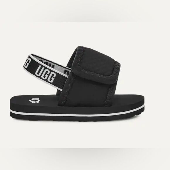 NEW- UGG Kids Lennon Slingback- Black and White Sandals- infant Size 2/3 - Picture 1 of 9